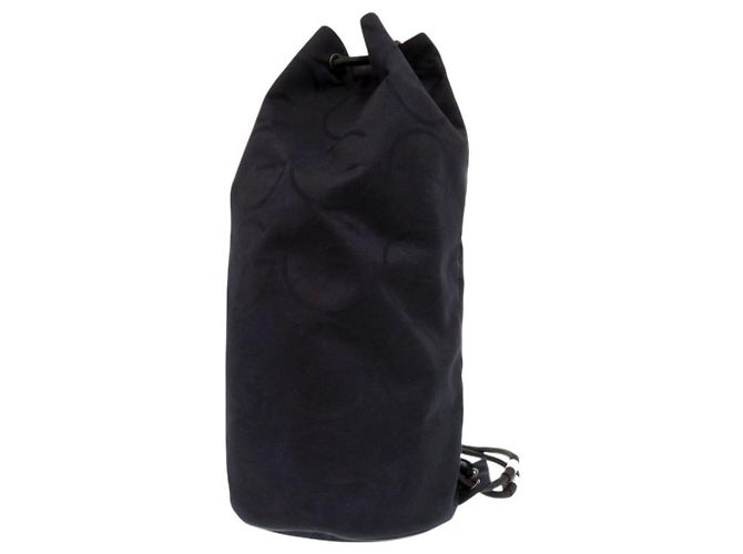 Borsa a spalla in tela nera Gucci Bonsack 123438 Nero - vista 3