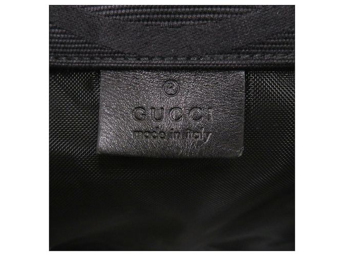 Borsa a spalla in tela nera Gucci Bonsack 123438 Nero - vista 8