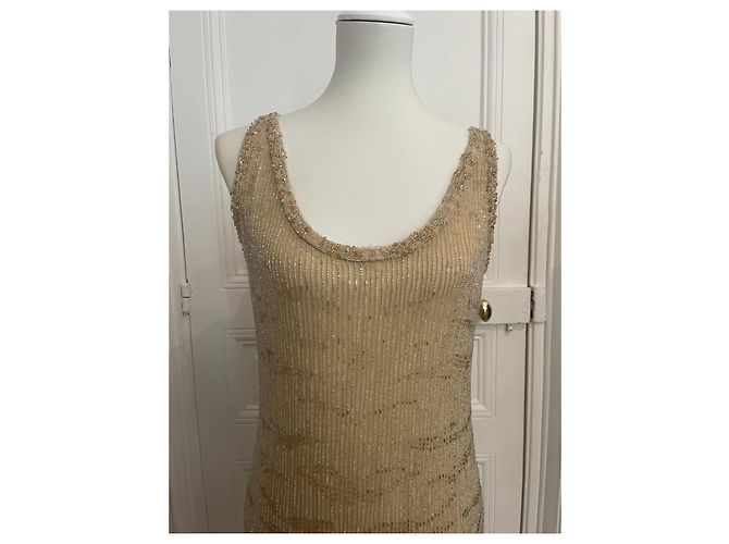Roberto Cavalli Gold Charleston Kleid Beige - Ansicht 3