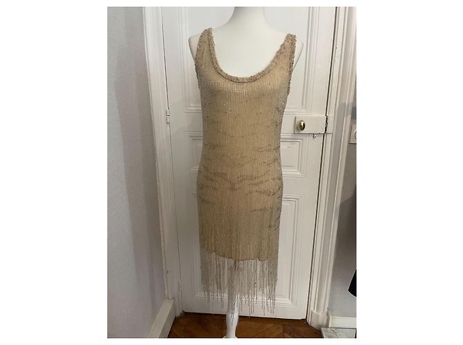 Roberto Cavalli Gold Charleston Kleid Beige - Ansicht 4