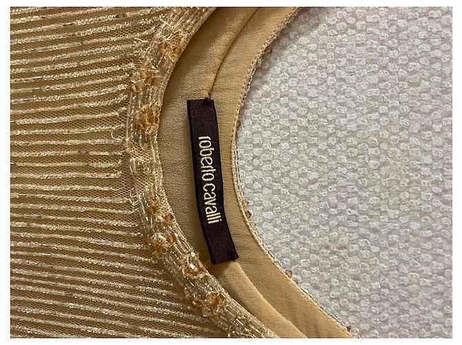 Roberto Cavalli Gold Charleston Kleid Beige - Ansicht 5