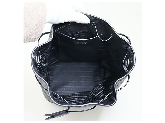 Borsa a spalla in pelle Prada Nero - vista 3