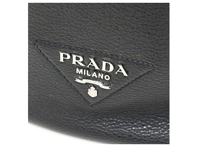 Borsa a spalla in pelle Prada Nero - vista 4