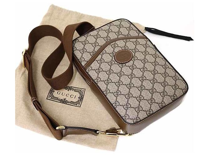 Borsa a tracolla Gucci Interlocking G Marrone Beige - vista 2
