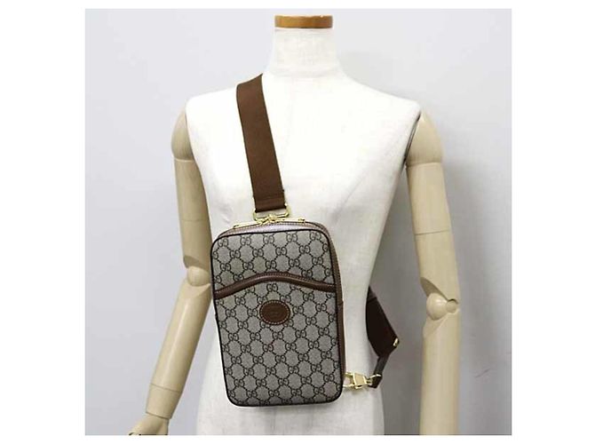 Borsa a tracolla Gucci Interlocking G Marrone Beige - vista 6