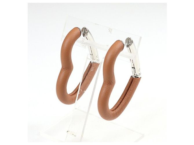 Hermès Hoop-Ohrringe Hermes Au Coeur du Faubourg Braun - Ansicht 2