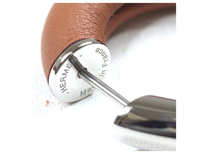 Hermès Hoop-Ohrringe Hermes Au Coeur du Faubourg Braun - Ansicht 4