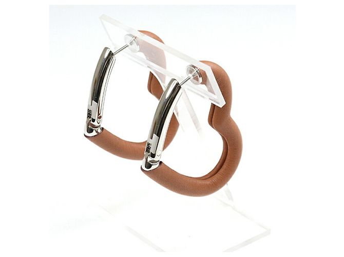 Hermès Hoop-Ohrringe Hermes Au Coeur du Faubourg Braun - Ansicht 5