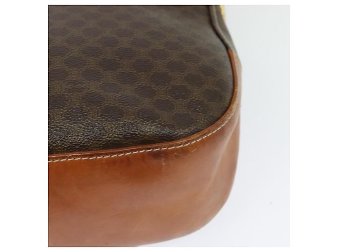 Céline CELINE Macadam Canvas Shoulder Bag PVC Leather Brown Gold Auth 122776 Golden - view 17