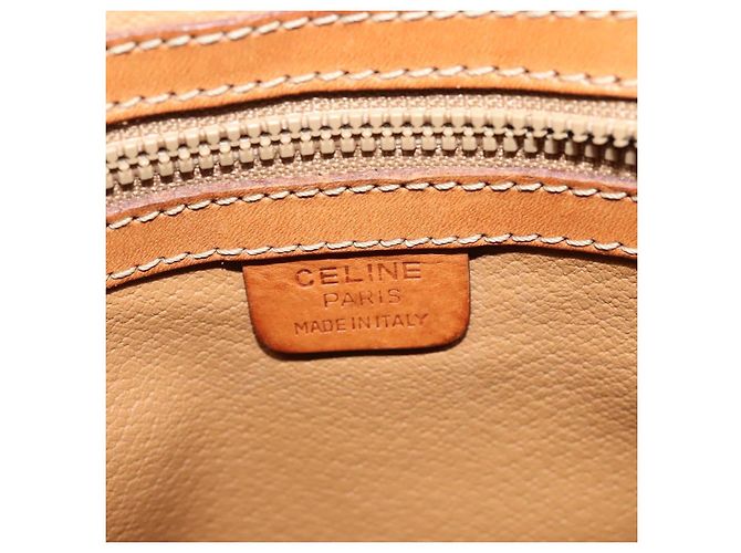 Céline CELINE Macadam Canvas Shoulder Bag PVC Leather Brown Gold Auth 122776 Golden - view 19