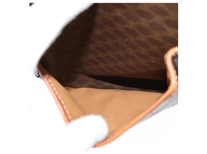 Céline CELINE Macadam Canvas Shoulder Bag PVC Leather Brown Gold Auth 122776 Golden - view 22