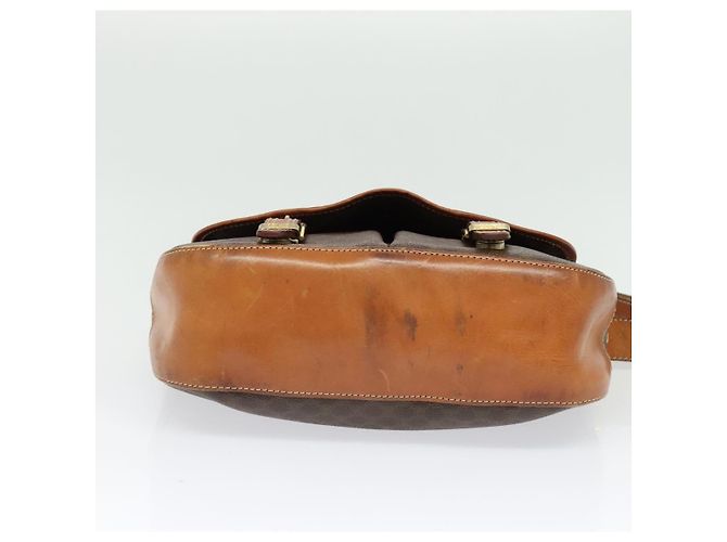 Céline CELINE Macadam Canvas Shoulder Bag PVC Leather Brown Gold Auth 122776 Golden - view 5
