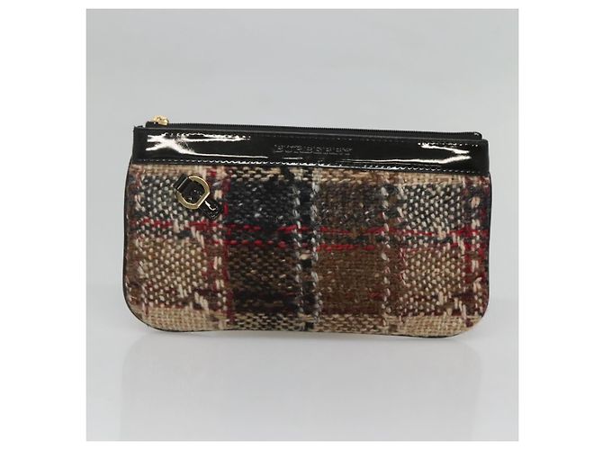 Borsa Tote Burberry Nova Check in lana beige oro Auth 122167 D'oro - vista 19