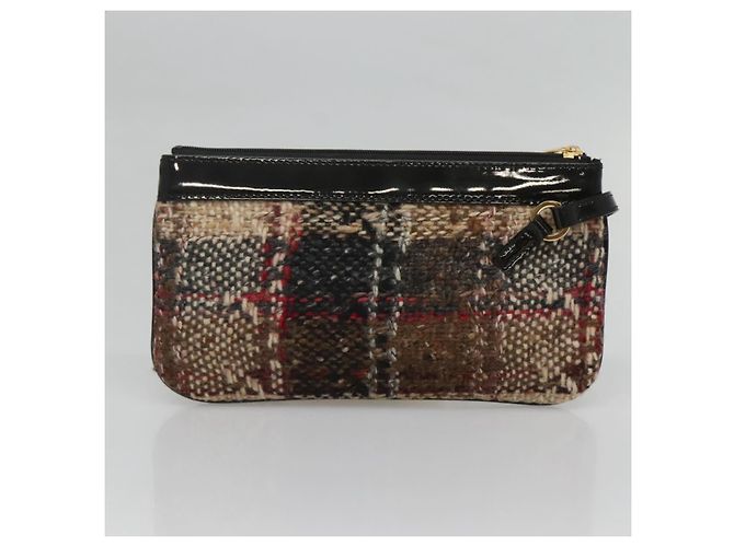 Borsa Tote Burberry Nova Check in lana beige oro Auth 122167 D'oro - vista 20