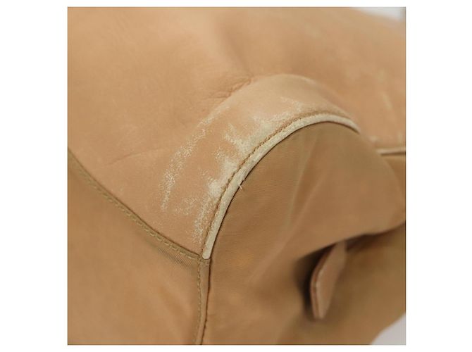 PRADA Bolsa de Ombro com Corrente de Couro Bege Dourado Auth 122203 - vista 15