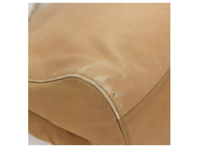PRADA Bolsa de Ombro com Corrente de Couro Bege Dourado Auth 122203 - vista 16