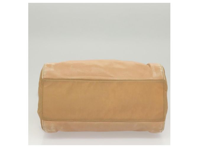 PRADA Bolsa de Ombro com Corrente de Couro Bege Dourado Auth 122203 - vista 5