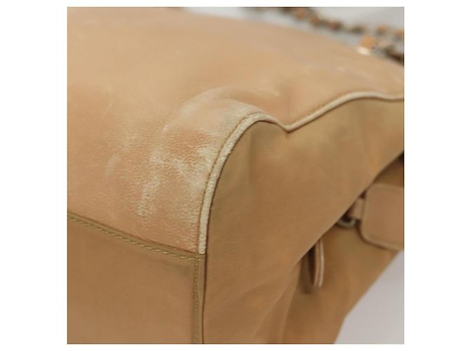 PRADA Bolsa de Ombro com Corrente de Couro Bege Dourado Auth 122203 - vista 9