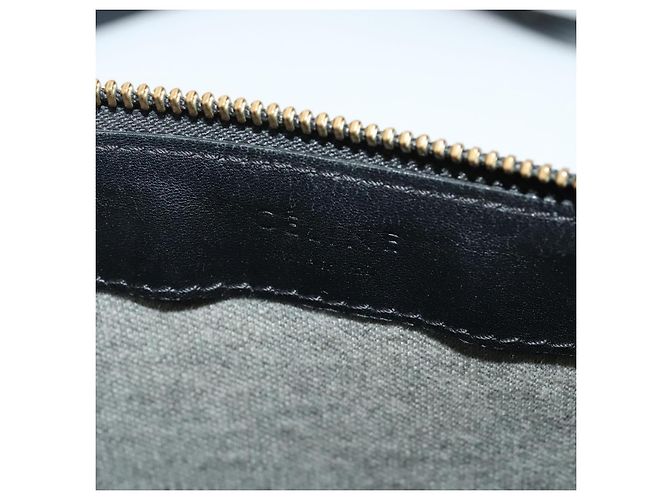 Céline Borsa a spalla CELINE Trio in pelle nera e oro Auth 125093 Nero D'oro - vista 18