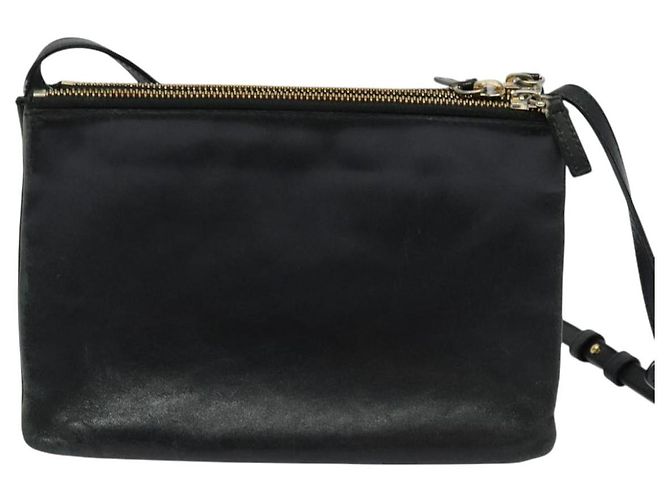 Céline Borsa a spalla CELINE Trio in pelle nera e oro Auth 125093 Nero D'oro - vista 2