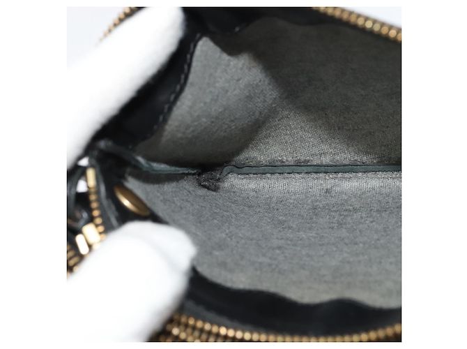 Céline Borsa a spalla CELINE Trio in pelle nera e oro Auth 125093 Nero D'oro - vista 20