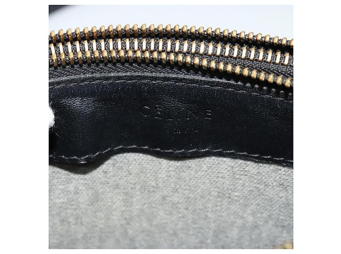 Céline Borsa a spalla CELINE Trio in pelle nera e oro Auth 125093 Nero D'oro - vista 21