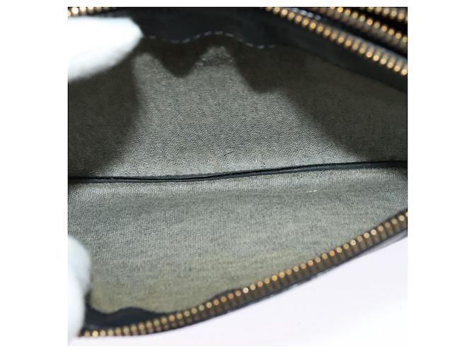 Céline Borsa a spalla CELINE Trio in pelle nera e oro Auth 125093 Nero D'oro - vista 25