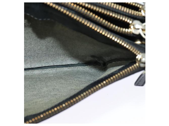 Céline Borsa a spalla CELINE Trio in pelle nera e oro Auth 125093 Nero D'oro - vista 26