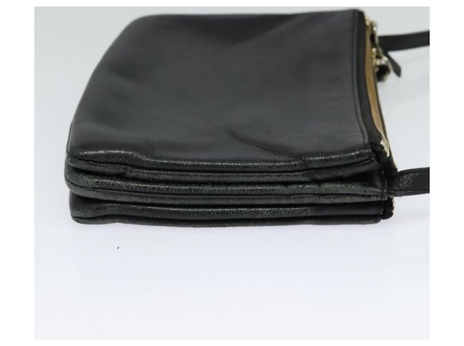 Céline Borsa a spalla CELINE Trio in pelle nera e oro Auth 125093 Nero D'oro - vista 4