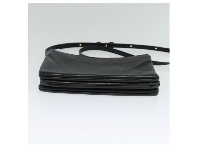 Céline Borsa a spalla CELINE Trio in pelle nera e oro Auth 125093 Nero D'oro - vista 5