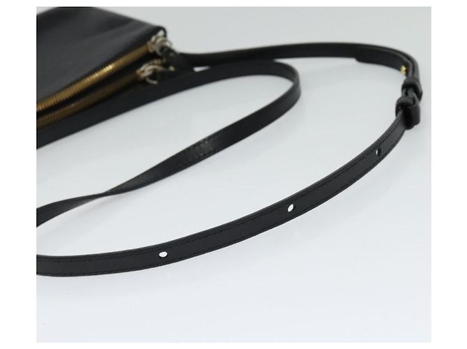 Céline Borsa a spalla CELINE Trio in pelle nera e oro Auth 125093 Nero D'oro - vista 7
