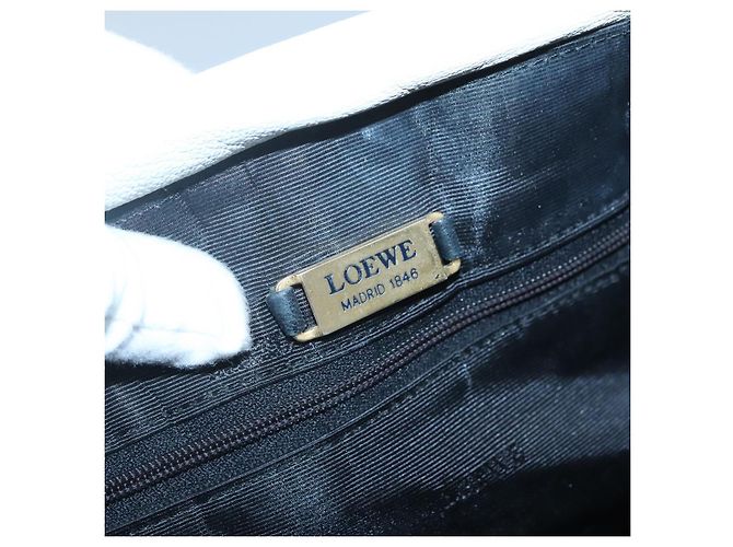 Sac à épaule LOEWE en cuir blanc et or Auth bs25892 Doré - vue 10