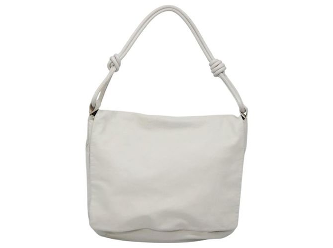 Sac à épaule LOEWE en cuir blanc et or Auth bs25892 Doré - vue 13