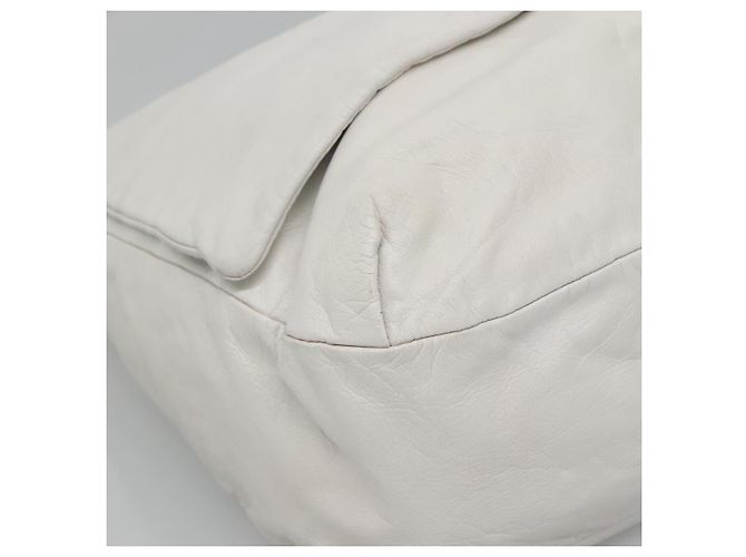 Sac à épaule LOEWE en cuir blanc et or Auth bs25892 Doré - vue 14