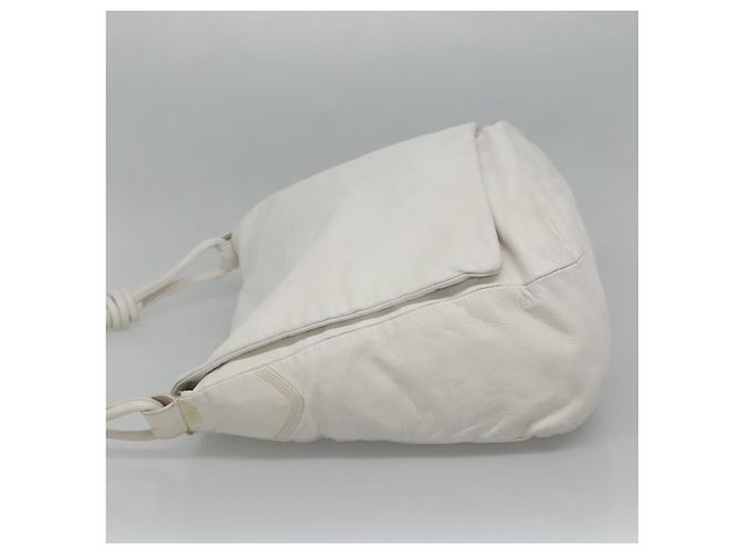 Sac à épaule LOEWE en cuir blanc et or Auth bs25892 Doré - vue 3