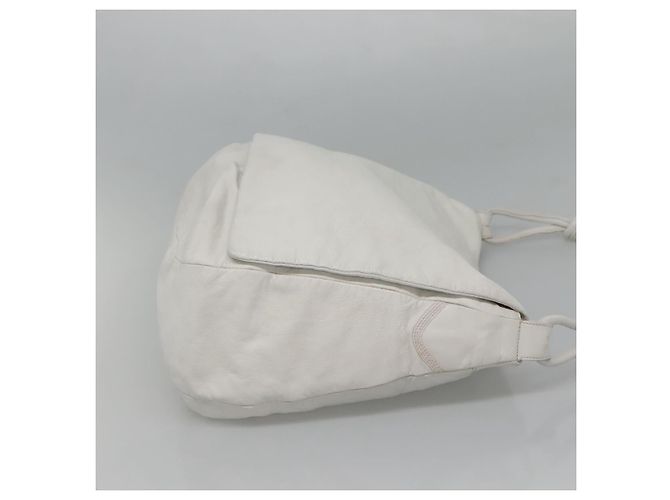 Sac à épaule LOEWE en cuir blanc et or Auth bs25892 Doré - vue 4
