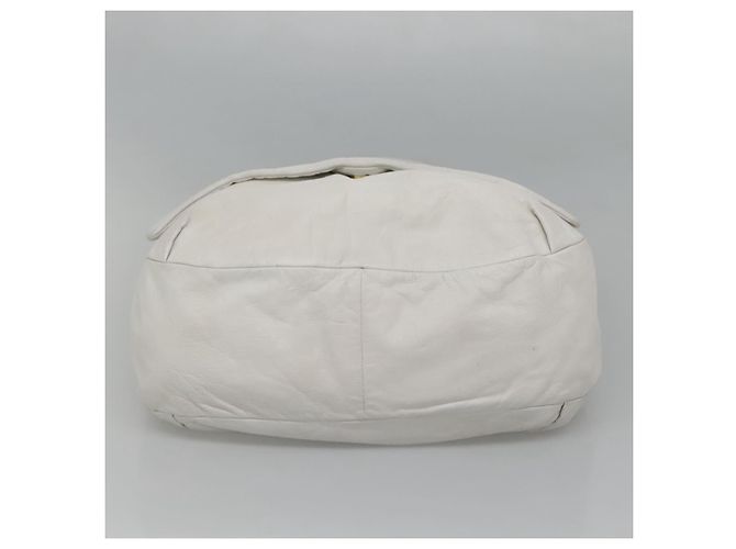 Sac à épaule LOEWE en cuir blanc et or Auth bs25892 Doré - vue 5
