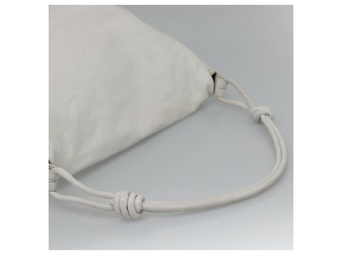 Sac à épaule LOEWE en cuir blanc et or Auth bs25892 Doré - vue 7
