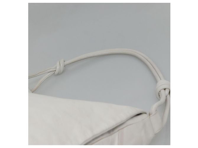 Sac à épaule LOEWE en cuir blanc et or Auth bs25892 Doré - vue 8