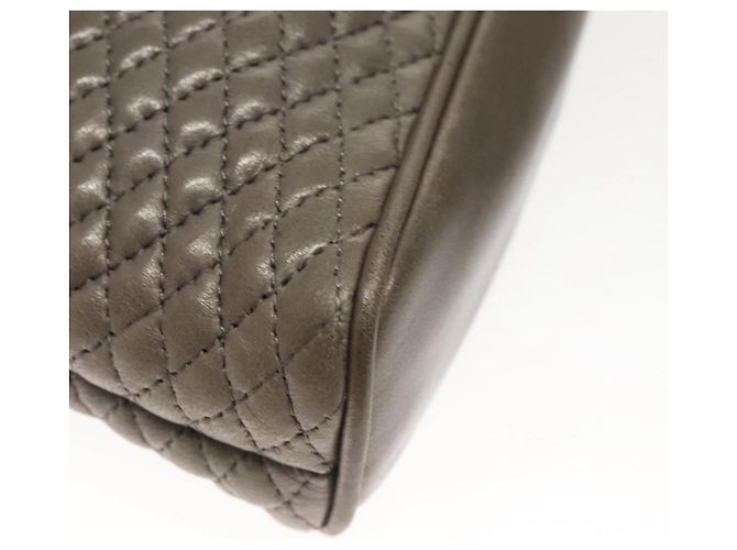 BALLY Borsa a Spalla in Pelle Trapuntata con Catena Grigia Oro Auth BA1833 Marrone D'oro - vista 15