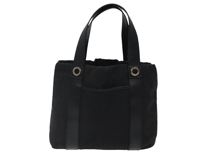Bulgari Borsa a mano BVLGARI Logo Mania in tela nera Auth BA1827 Nero - vista 13