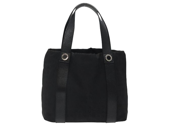 Bulgari Borsa a mano BVLGARI Logo Mania in tela nera Auth BA1827 Nero - vista 2