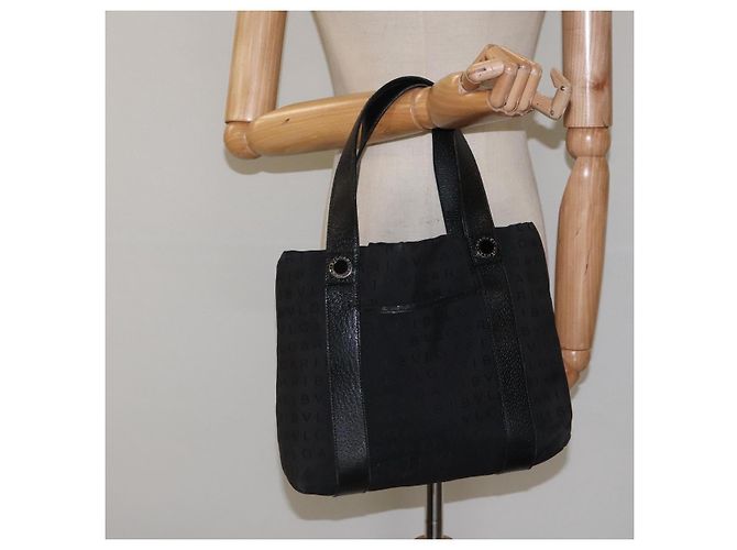 Bulgari Borsa a mano BVLGARI Logo Mania in tela nera Auth BA1827 Nero - vista 22