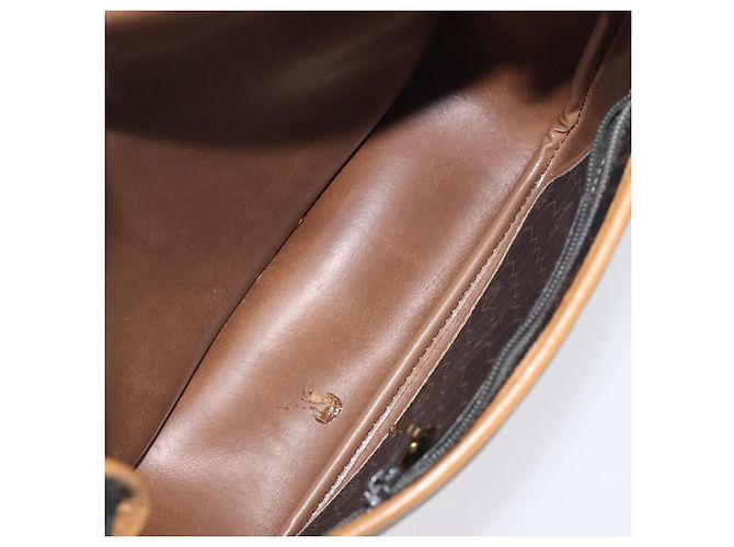 Borsa a spalla in tela a nido d'ape Christian Dior PVC marrone oro Auth BA1926 - vista 11