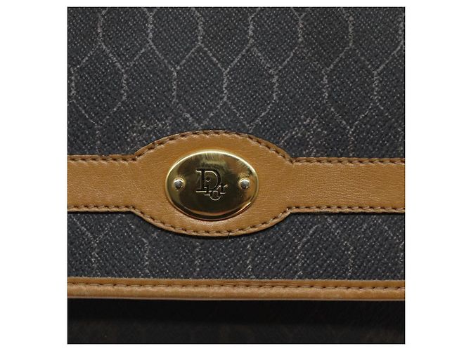 Borsa a spalla in tela a nido d'ape Christian Dior PVC marrone oro Auth BA1926 - vista 17