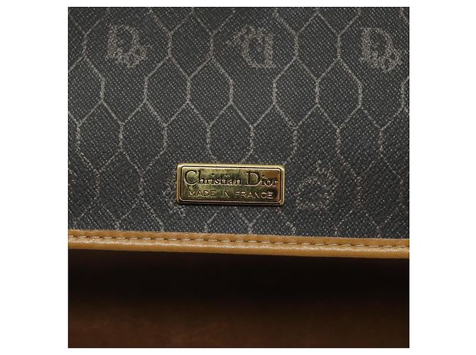 Borsa a spalla in tela a nido d'ape Christian Dior PVC marrone oro Auth BA1926 - vista 18