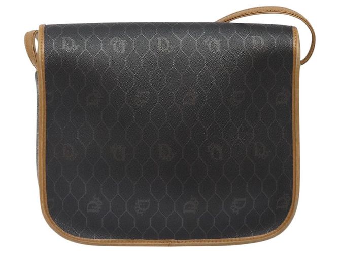 Borsa a spalla in tela a nido d'ape Christian Dior PVC marrone oro Auth BA1926 - vista 2