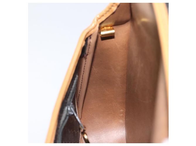 Borsa a spalla in tela a nido d'ape Christian Dior PVC marrone oro Auth BA1926 - vista 20