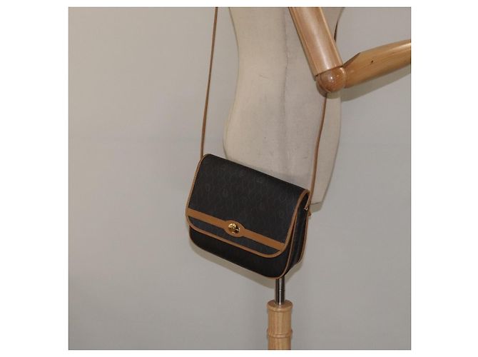 Borsa a spalla in tela a nido d'ape Christian Dior PVC marrone oro Auth BA1926 - vista 21