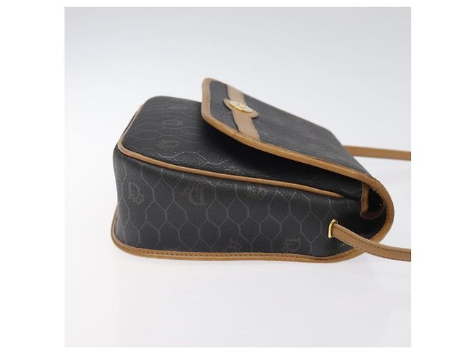 Borsa a spalla in tela a nido d'ape Christian Dior PVC marrone oro Auth BA1926 - vista 3